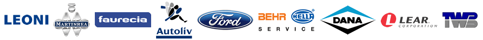 Leoni, Martinrea, Faurecia, Autoliv, Ford, Behr, Hella, Dana, Lear, TWB